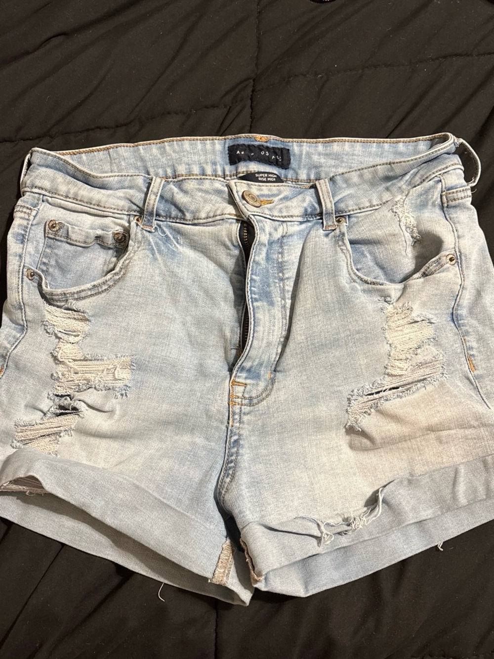 Aeropostale Light Blue Ripped Denim Shorts